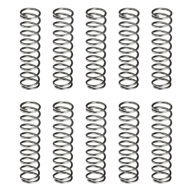 Uxcell 10 Paquete de Resorte de Compresión, 10mm OD, 1mm de Alambre, 40mm de Longitud, Acero de Resorte, Resortes de Compresión para Reparaciones