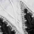 thumbnail image 5 of Xysaqa Women Lingerie Lace Satin Bodysuit Deep V Neck Teddy One-Piece Babydolls Nightwear Slim-Fit S-3XL, 5 of 7