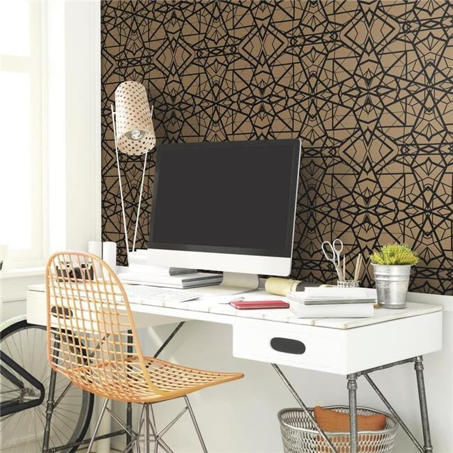 Shatter Geometric Peel & Stick Wallpaper, Gold & Black - Walmart.com