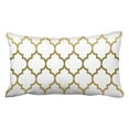 thumbnail image 1 of BOSDECO Gold Quatrefoil Pattern Custom Background Pillowcase Cover Cushion 20x30 inch, 1 of 1
