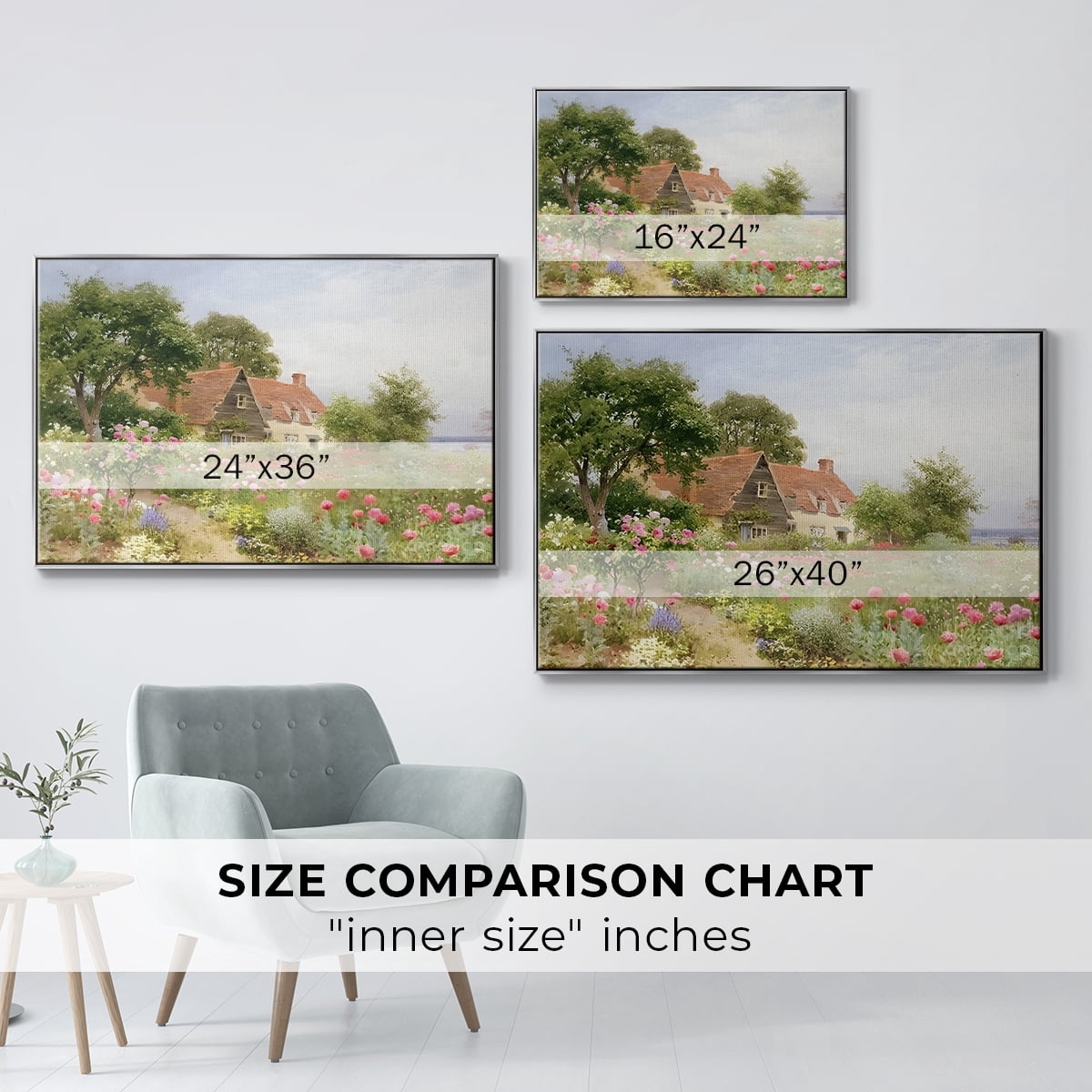 Vintage Landscape-CCLIV By Wexford Home Framed in Silver Wood Gallery Wrapped Canvas 17 in. x 25 in.
