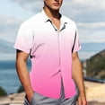 thumbnail image 4 of Antinious Mens Short Sleeve Button up Casual Fashion Turndown Collar Printing Tshirts,Pink,XXXL, 4 of 5