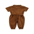 thumbnail image 3 of MesaSe Girls Fashion Solid Color Pocket Single-Breasted Long Sleeve Jumpsuit, 3 of 8