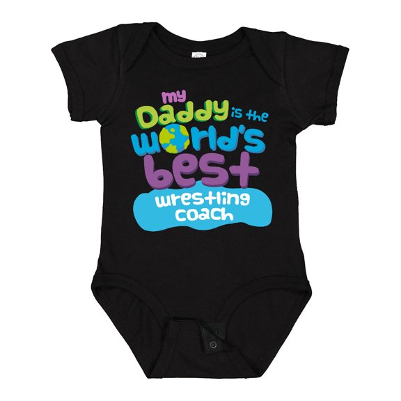 Inktastic Daddy is Worlds Best Wrestling Coach Boys or Girls Baby Bodysuit