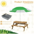 thumbnail image 3 of PetFurnishn Picnic Table, 4 in 1 Cedar Wooden Sand & Water Table w/ 2 Removable Box & Umbrella, Kids Picnic Tables for Outdoors Backyard Garden, Toddler Patio Furniture Set for Boys Girls(Natural), 3 of 9
