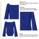 thumbnail image 3 of Blusa elegante sin tirantes de manga larga tejida con dobladillo Irregular liso para mujer para ir de compras de fiesta, 3 of 4