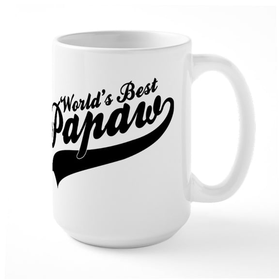 CafePress - World's Best Papaw - 15 oz Ceramic Large White Novelty Mug
