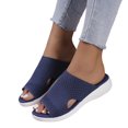thumbnail image 3 of CAICJ98 Walking Shoes Women Women’s Open Toe Wedge Platform Espadrilles Ankle Strap Buckle Faux Leather Cork Rubber Summer Sandals,Blue, 3 of 5