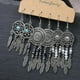 thumbnail image 5 of Pendientes colgantes de aleación étnica vintage para mujer, estilo bohemio, geométricos, en forma de abanico, H, 20936-2, 5 of 5