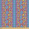 thumbnail image 2 of Ambesonne Snakeskin Print Fabric by the Yard Upholstery, Wild Reptilian Art, 5 Yards, Magenta Azure Blue, 2 of 5
