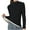 Black, variant on Women's Long Sleeve Mock Turtleneck Tops Fleece Lined Slim Fit Shirts thermal Base Layer Purple