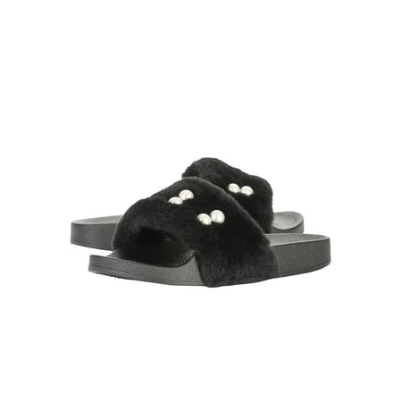 Mother Of Pearl Slippers - Victoria K Women's Faux Fur w/Pearl Slider Slipper