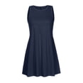 thumbnail image 6 of UVEASISHA Mini Dress for Women Sleeveless Swing Sundress Summer Casual Beach Tank Dresses with Pockets Navy M, 6 of 6