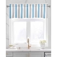 thumbnail image 2 of Blue Grey Striped Kitchen Valances for Windows Farmhouse Linen Window Valance Curtain for Living Room Window Treatment Geometric Vertical Stripes Minimalist Valance Rod Pocket Topper, 42 x 18 Inch, 2 of 6