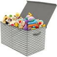 thumbnail image 5 of Sorbus Toy Chest with Flip-Top Lid, Kids Collapsible Large Toy Box Storage, Playroom Closet Organization (Chevron Gray), 5 of 5