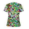 thumbnail image 4 of Naloa Colorful Tie Dye Stained Glass Print T-Shirts Short Sleeve V Neck Tees for Women Fashion Tops Trendy Lightweight Soft Casual Summer Outfits Clothes, 4 of 5