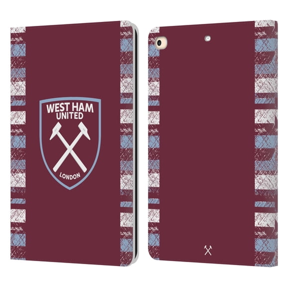 Head Case Designs Officially Licensed West Ham United FC 2022/23 Crest Kit Home Leather Book Wallet Case Cover Compatible with Apple iPad 9.7 2017 / iPad 9.7 2018