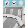 thumbnail image 3 of Twin XL Quilt Bedding Set, Vintage Grey Striped Reversible Summer Quilt 3 Pieces, Farmhouse Modern Stripes Boho Lightweight Bedspreads Coverlets with 2 Pillow Shams for All Seasons, 3 of 5
