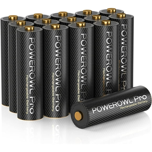 AIR-Goldtop Rechargeable AA Batteries PRO, High Capacity 2800mAh, Premium NiMH Double A Battery -16 Count