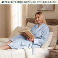 thumbnail image 6 of PAVILIA Womens Fleece Robe with Satin Trim, Plush Soft Long Spa Bathrobe, Cozy Shawl Collar Housecoat with Pockets (S/M, Light Blue), 6 of 9