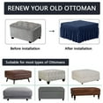 thumbnail image 5 of Dowbom Ottoman Cover with Skirt,Rectangle Footrest Slipcover Removable Washable Non-slip Jacquard Storage Protector Super fit Ottoman Slipcover for Living Room Bedroom-Navy blue, 5 of 7