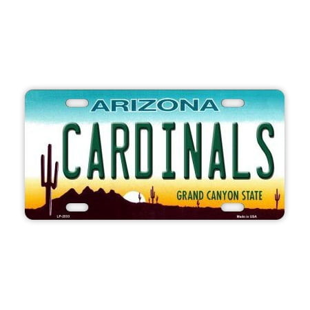 License Plate Frame Sticker Bomb Metal Vanity License Plate Tag Cover - Phoenix Cardinals - Football Team - Official Arizona State Plate - 12