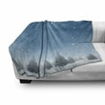 thumbnail image 3 of Winter Soft Flannel Fleece Throw Blanket, Christmas Inspired Cold Blue Forest of Pine Trees on a Snowing Holiday Night Sky, Cozy Plush for Indoor and Outdoor Use, 60" x 80", Blue White, by Ambesonne, 3 of 6