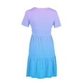 thumbnail image 4 of Ashirexll Summer Dresses for Women, Midi Dresses for Women, Summer Gradient Color Casual Short Sleeve T Shirt Dress Tiered Midi Dresses with Pockets, 4 of 6