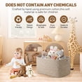 thumbnail image 2 of Large Blanket Basket, 22"x12"x17"(75L) Rectangle Woven Baskets for Storage, Cotton Rope Basket for Living Room, Toy Basket with Handle, Basket for Organizing(Oatmeal Brown), 2 of 7