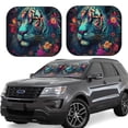 thumbnail image 2 of Daiia Colorful Flower Tiger 2PCS Car Windshield Sun Shade, Foldable Sun Shield for Car Front Window, Auto Sun Blocker Visor Protector Universal for Truck SUV Pickup-Large, 2 of 7