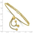 thumbnail image 4 of Sterling Silver Gold-tone Polished CZ Bolo Bracelet- Made In Italy, 4 of 6