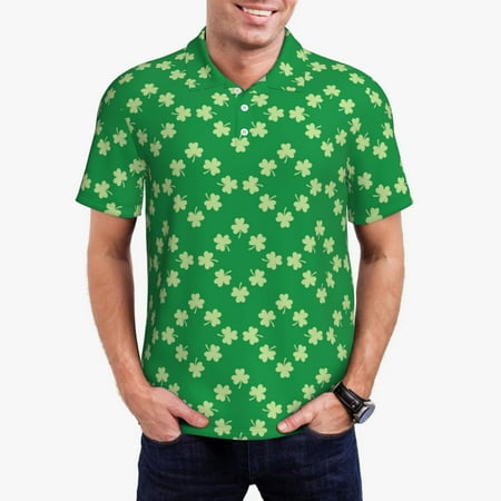 Haiem St Patrick s Day Pattern Mens Polo Shirts Quick Dry Short Sleeve Golf T Shirt Performance Moisture Wicking Casual Workout-XX-Large