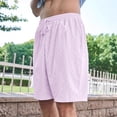 thumbnail image 2 of Hurxie Mens Basic Shorts with Pockets Basketball Gym Workout Plain Uniform PE Shorts Pink,M, 2 of 6
