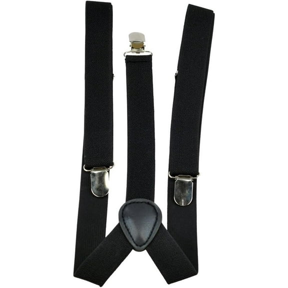 BRACES SUSPENDERS ADJUSTABLE PLAIN NEON SKULL PIANO MEN WOMENS UNISEX NEW[Black]