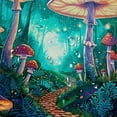 thumbnail image 5 of Orinice Mushrooms Path Fantasy Art Bathroom Decor Set Colorful Luxurious Polyester Fabric Shower Curtain with Hooks 69x72, 5 of 7
