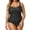 Black, variant on Womens Plus Size One Piece Swimsuit- Tummy Control Bathing Suit Full Coverage Swimwear/White/M