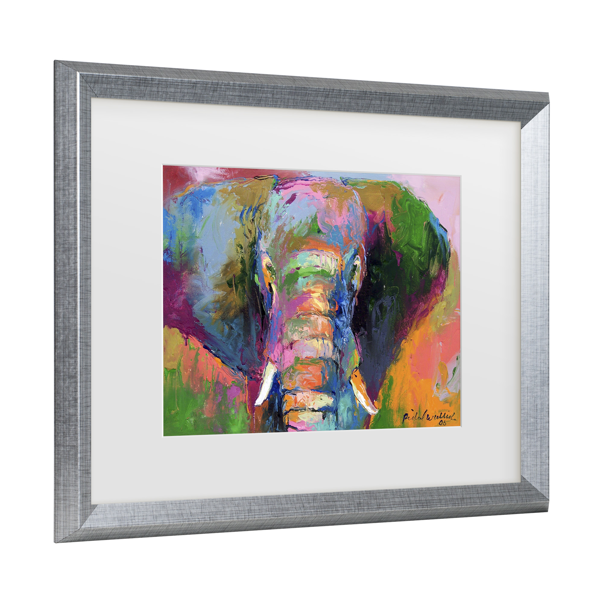 Richard Wallich 'Elephant 2' Matted Framed Art