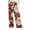 Wine, variant on Women's Fashion Casual Loose Christmas Printed Wide-Leg Sweatpants, Comfortable Home and Outdoor Wear, Elastic Waist with Drawstring for Easy Fit, Warm Winter Pants, Beige, 2XL