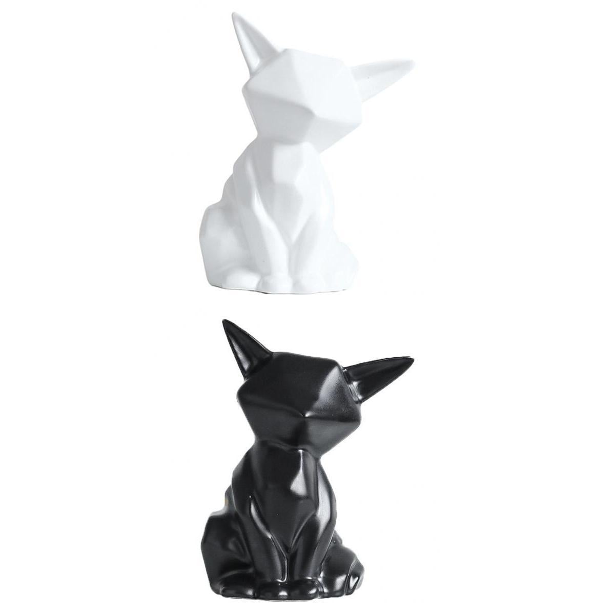 Animals Fox Figurine Geometric Fox Figurines Ornament Statues Hand Carved Animal Ornament Tabletop Decor Modern Art Home Office Desktop Decoration Ceramic Sculpture Statue Crafts White L Black S Walmart Com