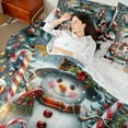 thumbnail image 4 of Homewish Xmas Snowman 7-Piece Twin Bedding Sets For Teens Boys Girls,Festival Candy Cane Bedding Comforter Set,Merry Christmas Breathable Sheet Sets,Ultra Soft Home Decor,Reversible, 4 of 8
