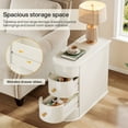 thumbnail image 5 of Fnova Solid Wood End Table with 2 Drawers, No Assembly Required, Narrow Side Tables for Living Room, Bedroom, White, 5 of 13