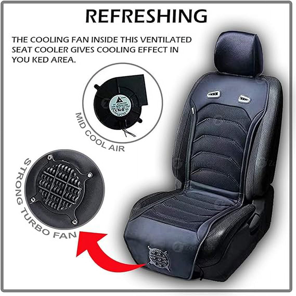 Zone Tech Cooling Car Seat Cushion Black 12v Automotive Massager Car Seat  Cooler Pad Air Conditioned Seat Cover. Perfect For Summer Road Trips :  Target