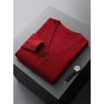 thumbnail image 1 of MVLYFLRT 100% Pure Merino Wool Sweater Jacket Men's V-Neck Cardigan Autumn Winter New Solid Color Top Casual Basic All-Match, 1 of 5