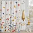 thumbnail image 3 of Shower Curtain Wildflowers Shower Curtains for Bathroom Decor, Waterproof Polyester Shower Curtain Set with Hooks, Extra Long 72" x 78" Farm Floral Branch, 3 of 9