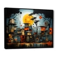 thumbnail image 2 of Designart "Chronicles of Pygmy Village in Africa Yellow III" People Framed Wall Art - Global Blue African Tribal Bedroom Framed Canvas Wall Art, 2 of 6