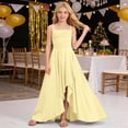thumbnail image 2 of Gunia Girls Formal Dress Ruffle Dress Asymmetrical Layered Party Gown Wedding Birthday Celebration Sundress Yellow Dress For Girls 6-14 Years, 2 of 7