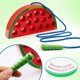 thumbnail image 4 of Cordón de madera Sandía Enhebrar Juguetes Bloque de madera Rompecabezas Juego de viaje Aprendizaje temprano Habilidades motoras finas Montessori Regalo educativo para niños Ormromra HMHZ536-1, 4 of 5