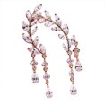 thumbnail image 2 of Jewelry VerPetridure 1Pair Women Crystal Rhinestone Leaves Tassel Ear Stud Earrings Rose Gold, 2 of 2