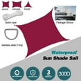 thumbnail image 2 of Lehood 300D Oxford Waterproof Rectangle Red Sun Shade Sail | UV-Resistant Custom Sizes | Includes 4x5ft Ropes | Heavy-Duty Backyard, Camping, Pool Canopy, 2 of 7