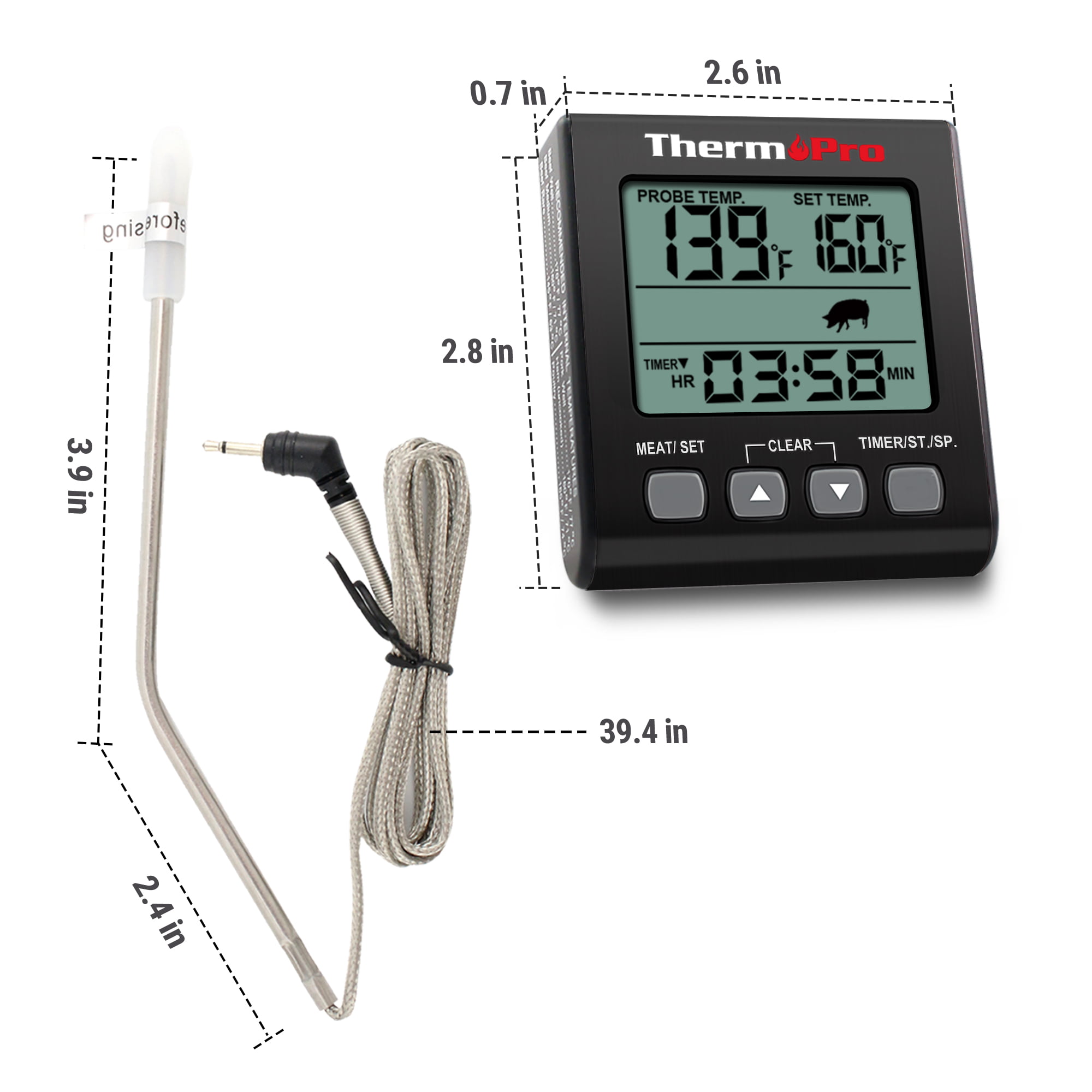 Thermopro Tp07sw Remote Meat Thermometer Digital Grill Smoker Bbq